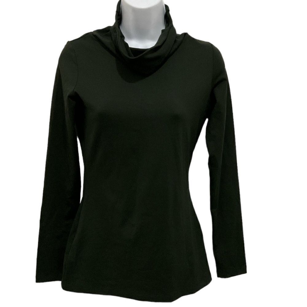 Susana Monaco Black Mock Neck Top Size S NEW
